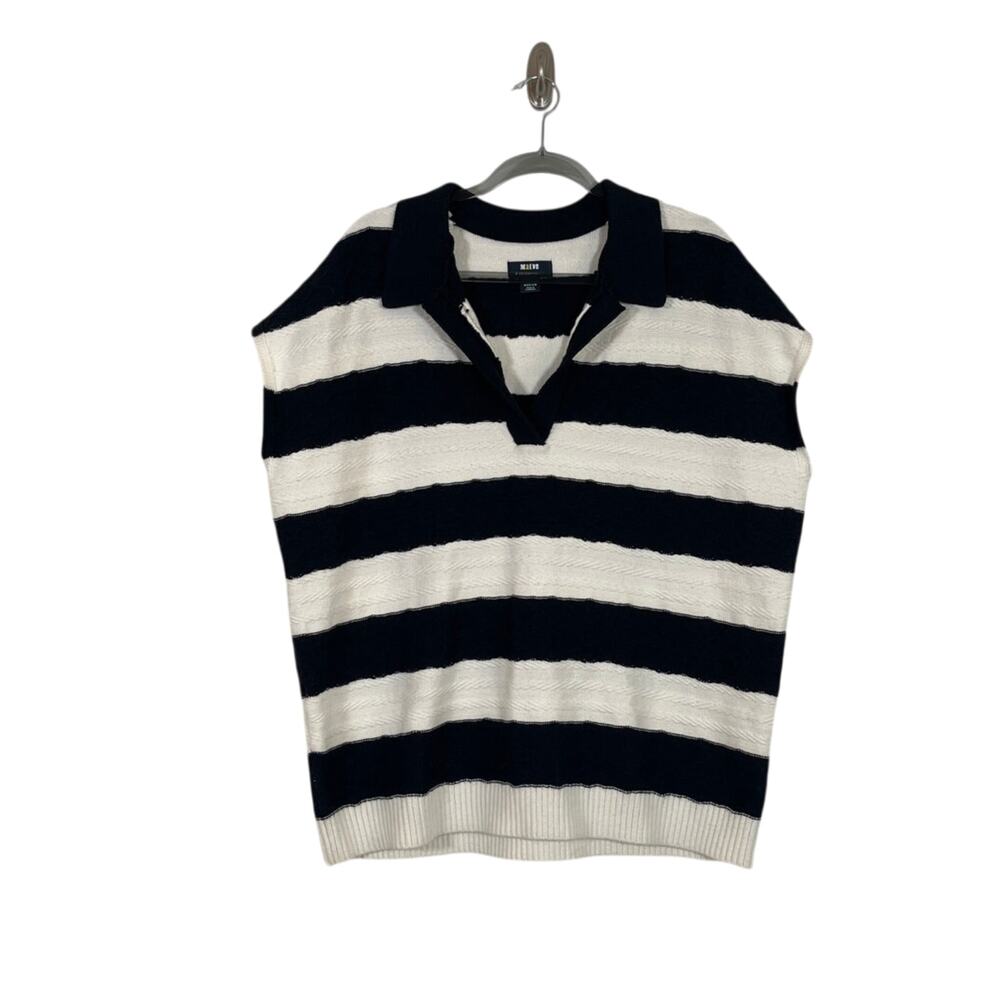 Anthropologie Maeve Oversized Textured Collared Muscle Sweater Vest Size Medium